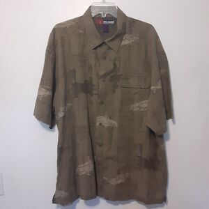 Reel Legends Performance Clothing Adult Mens 2XL Green Vented Fishing Shirt